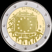 *2 Euro Slovensko 2015, Vlajka EÚ - Kliknutím na obrázok zatvorte -