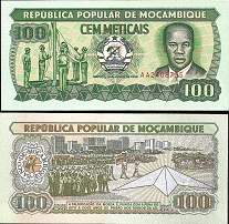 *100 Meticais Mozambik 1983-1989, P130 UNC - Kliknutím na obrázok zatvorte -
