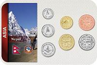 Sada 7 ks mincí Nepál 10 Paise - 10 Rupien 1994 - 2007 blister - Kliknutím na obrázok zatvorte -