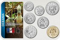 Sada 7 ks mincí Nová Kaledónia 1 - 100 Francs 1972-2013 blister - Kliknutím na obrázok zatvorte -