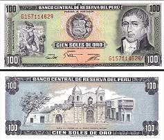 *100 Soles De Oro Peru 1975, P108 UNC - Kliknutím na obrázok zatvorte -