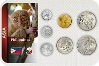 Sada 7 ks mincí Filipíny 1 Sentimos-2 Pesos 1983-1994 v blistri - Kliknutím na obrázok zatvorte -
