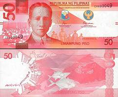 *50 filipínskych piso Filipíny 2022-24 P231A UNC - Kliknutím na obrázok zatvorte -