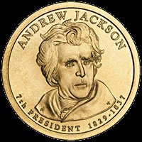 *Prezidentský 1 dolár USA 2008 D, 7. prezident A. Jackson - Kliknutím na obrázok zatvorte -