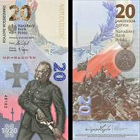 *20 Zlotych Poľsko 2020 Bitka o Varšavu P194F UNC v obale - Kliknutím na obrázok zatvorte -