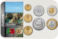 Sada 7 ks mincí Portugalsko 1 - 200 Escudos 2001 blister - Kliknutím na obrázok zatvorte -