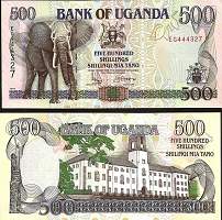 *500 Shillings Uganda 1994-98, P35 UNC - Kliknutím na obrázok zatvorte -