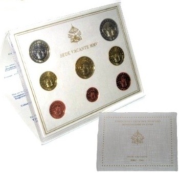 *Oficiálna sada 8 Euro mincí Vatikán 2005 Sede Vacante - Kliknutím na obrázok zatvorte -