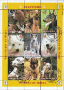 *Známky Niger 1998 Zvieratá sveta - psy, razítkovaný hárček - Kliknutím na obrázok zatvorte -