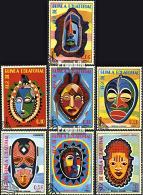 *Známky Rovníková Guinea 1977 Africké masky, razítkovaná séria - Kliknutím na obrázok zatvorte -