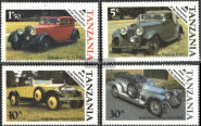 Známky Tanzánia 1986 Automobily, MNH - Kliknutím na obrázok zatvorte -