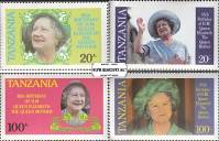 *Známky Tanzánia 1985 kráľovna matka, nerazítkovaná séria MNH - Kliknutím na obrázok zatvorte -