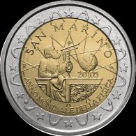 *Oficiálne bal. 2 Euro San Marino 2005, Svetový rok fyziky - Kliknutím na obrázok zatvorte -